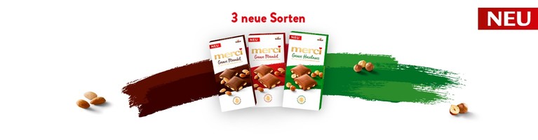 merci Tafelschokolade in drei neuen Sorten