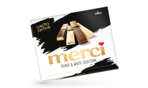 merci Black & White –merci Black & White zum Verschenken, Anbieten oder Selbstverwöhnen за подарък,за почерпка или просто, за да се поглезите